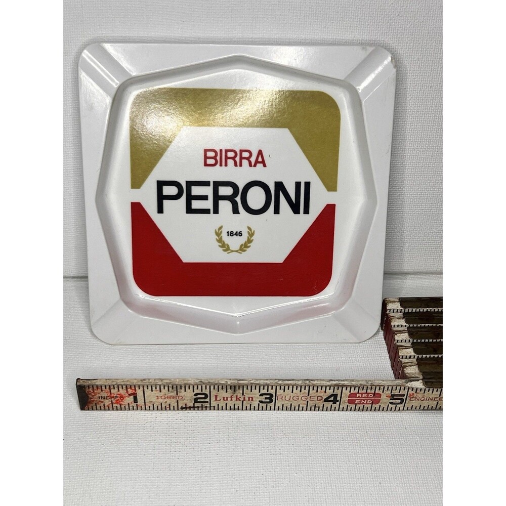 Peroni Breweriana Ashtray Baladelli Bologna Made in Italy White Square
